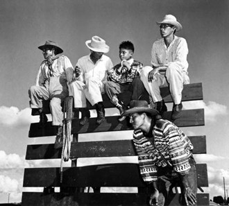1949 photo of Seminole Indians at a rodeo in Okeechobee