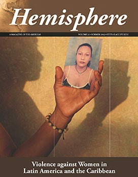 Cover of Hemisphere journal issue "Violence Against Women in Latin America and the Carribbean"