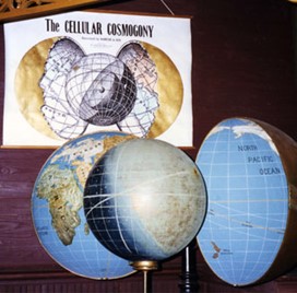 Photo of hollow earth globe in art hall at the Koreshan State History Site park