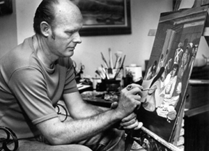 Photo of Guy LaBree making a painting